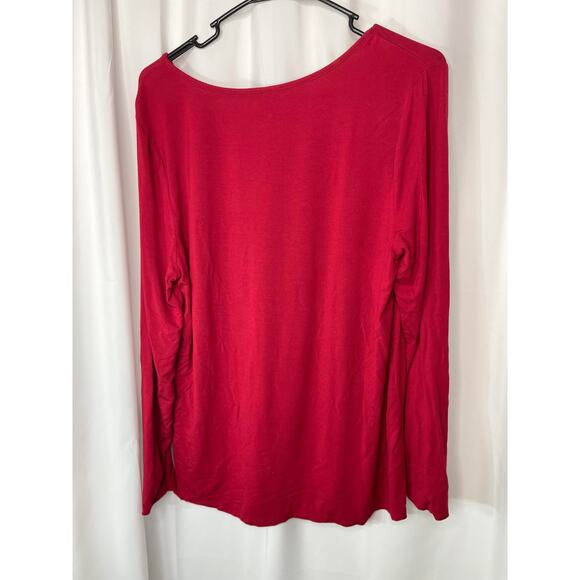 Soma red knit tee shirt t-shirt women's medium may be sleep shirt soft comfort - Picture 3 of 12